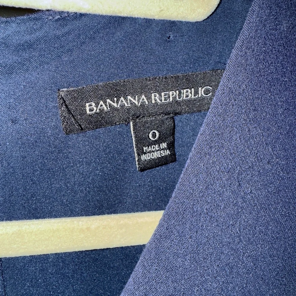 Banana Republic Navy Cotton Dress Flutter Bell Sleeve Size 0